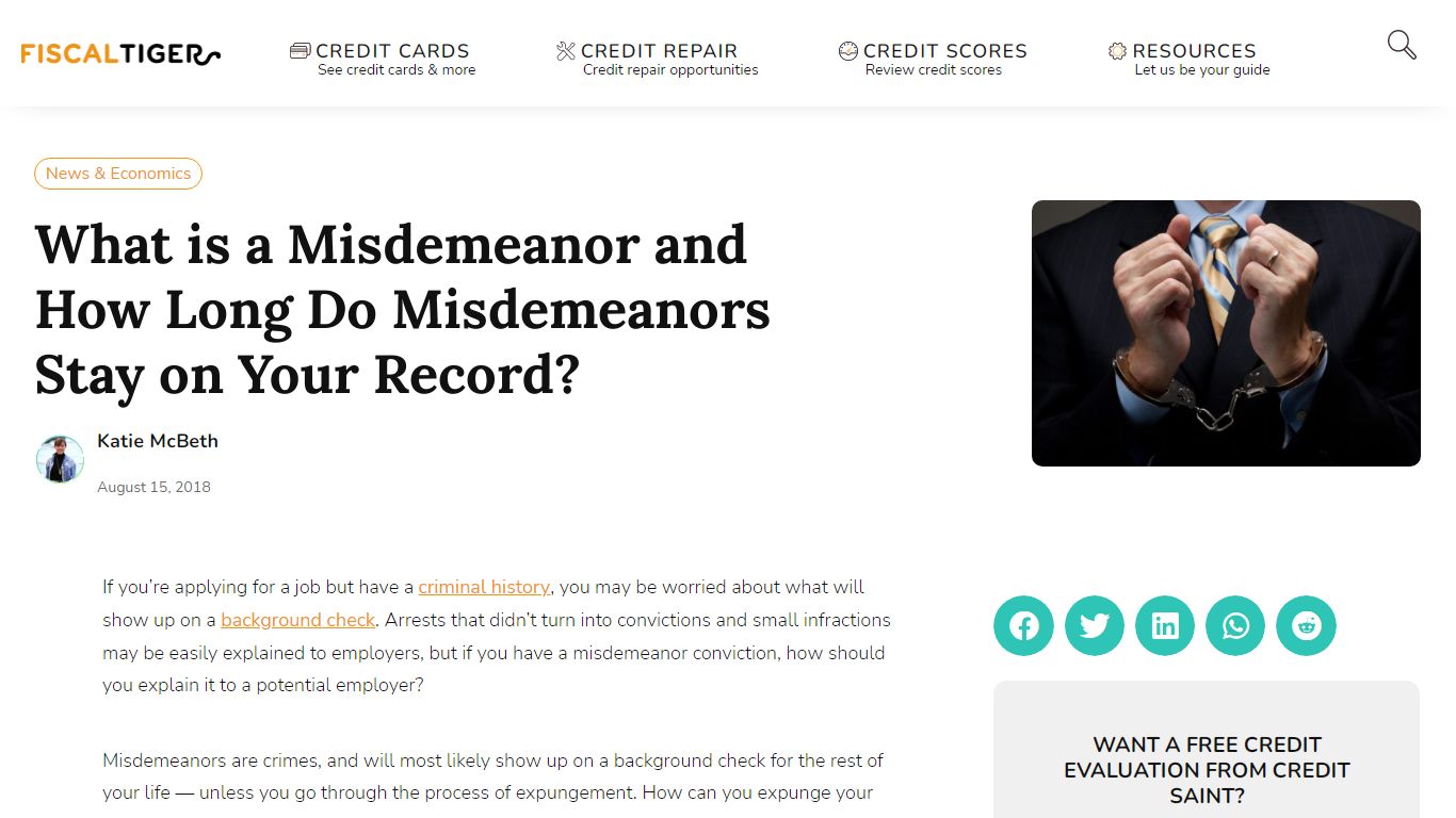 How Long Does a Misdemeanor Stay On Your Record? | Fiscal Tiger